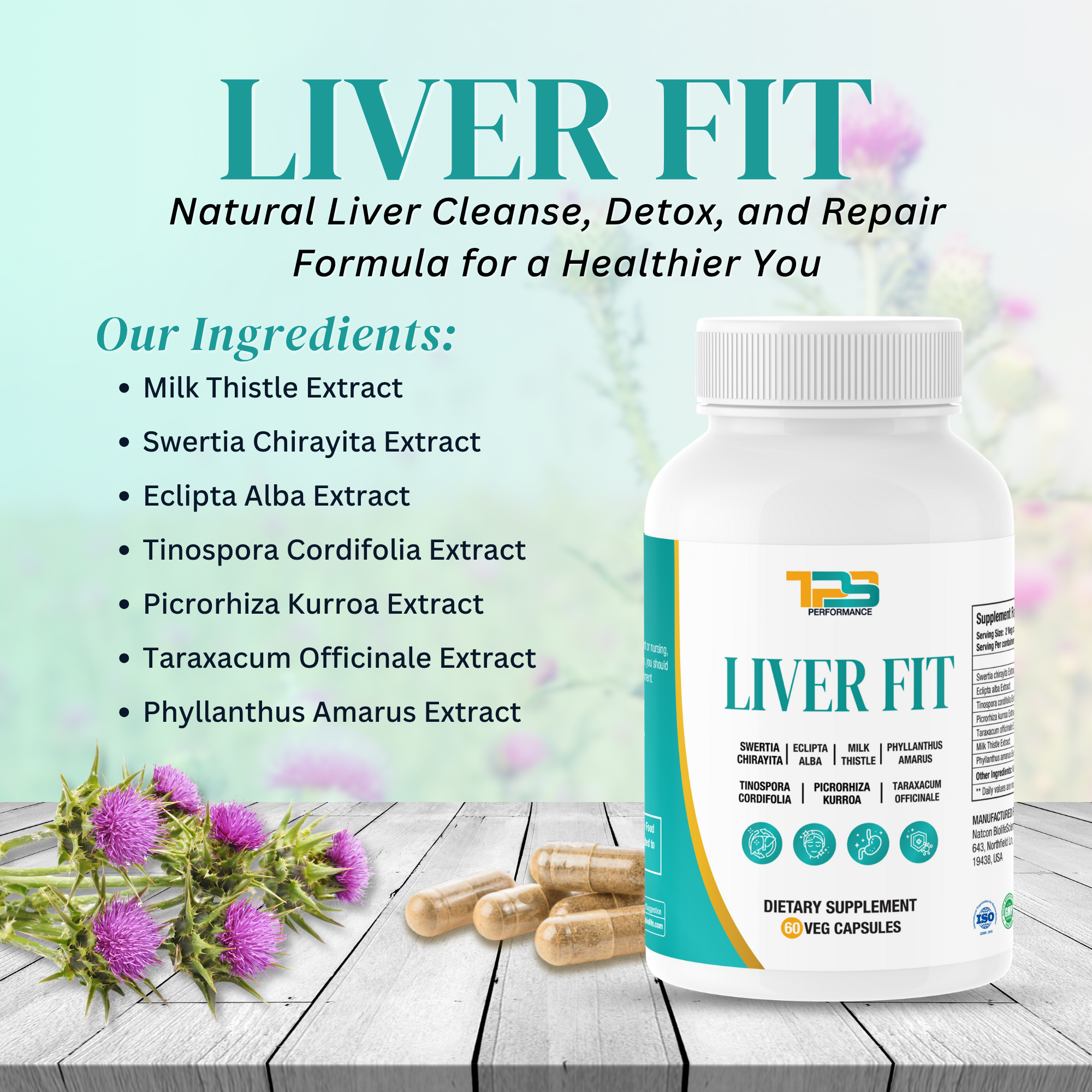 TPS Performance Liver Fit - Liver & Gut Support | Cleanse | Protect | Detox | Support Your Liver